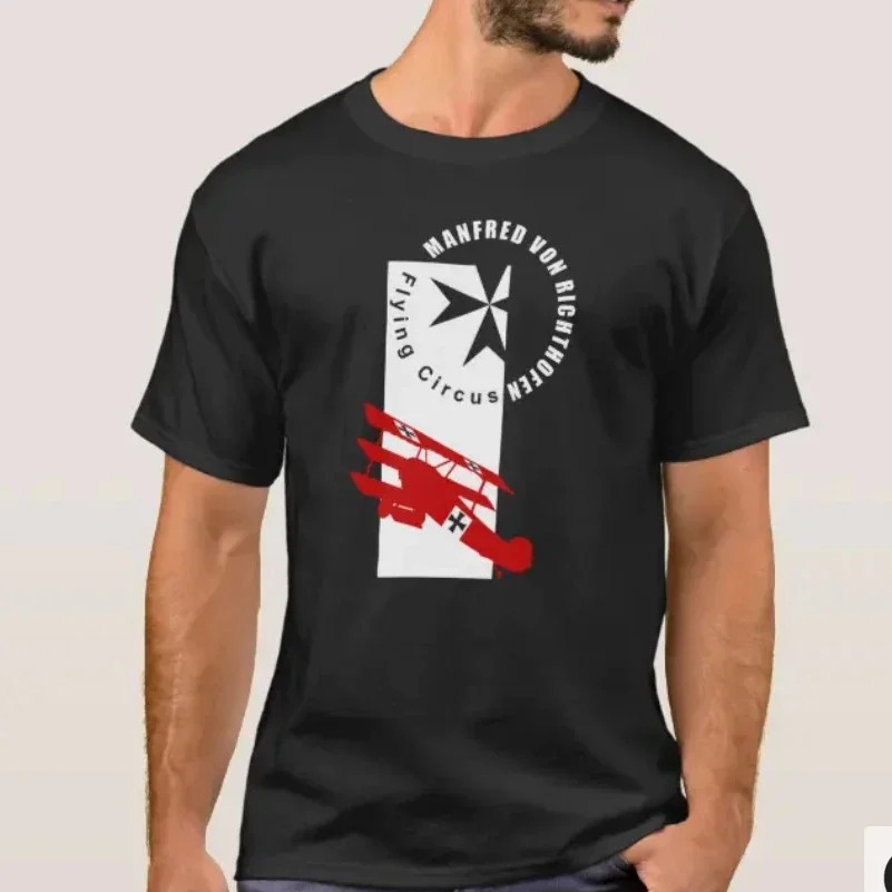 Manfred Von Richtofen Flying Circus Red Baron camiseta 100% algodón cuello redondo manga corta verano Casual camiseta para hombre talla S-3XL