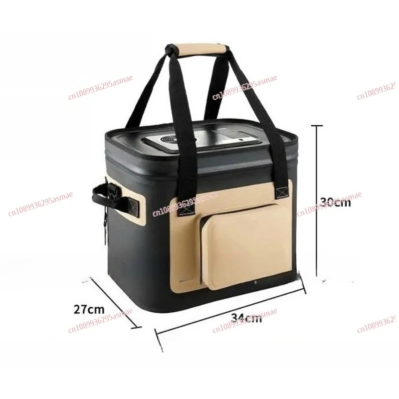 Outdoor Camping Insulated Cooler Bag, Portable Car Heating Cooling Lunch Tote Bag