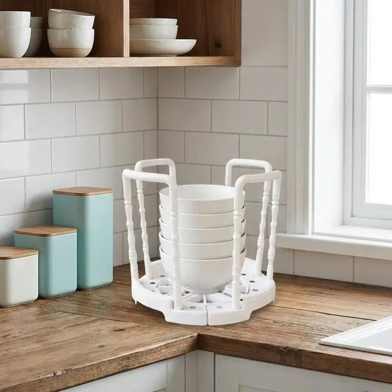 New Portable Retractable Bowl Holder Drain Removable Cabinet Dishes Storage Rack Water Cup Kitchen Organizer view 2