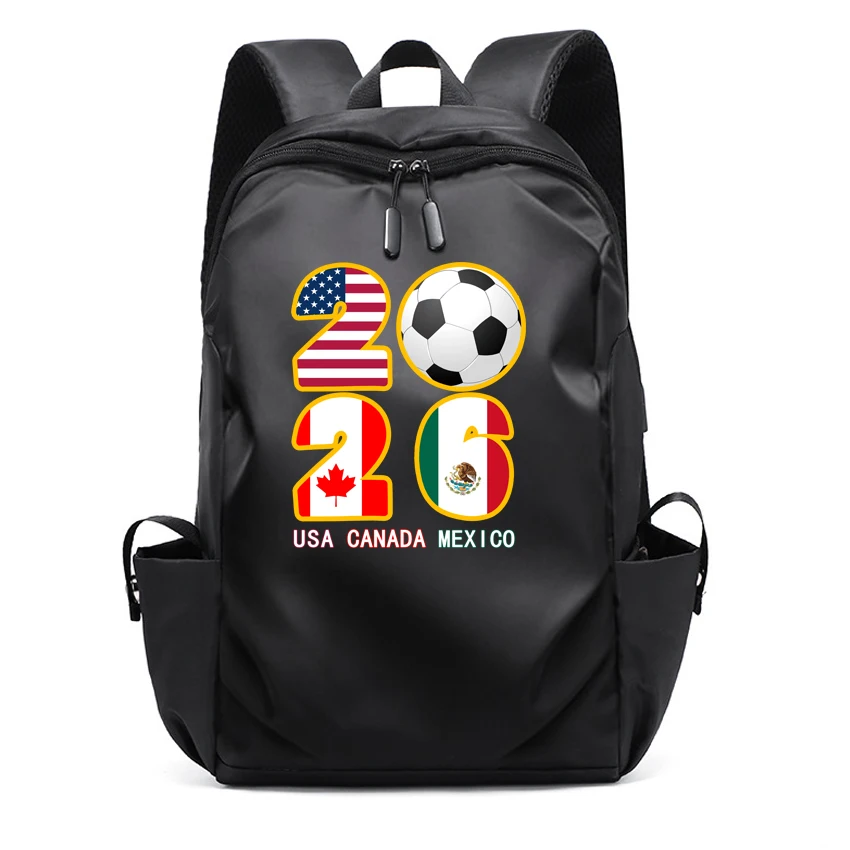 

Waterproof Men Business Laptop Backpack College School Backpack Boy Girl Book Bags 2026 USA Canada Mexico Soccer Print Rucksack