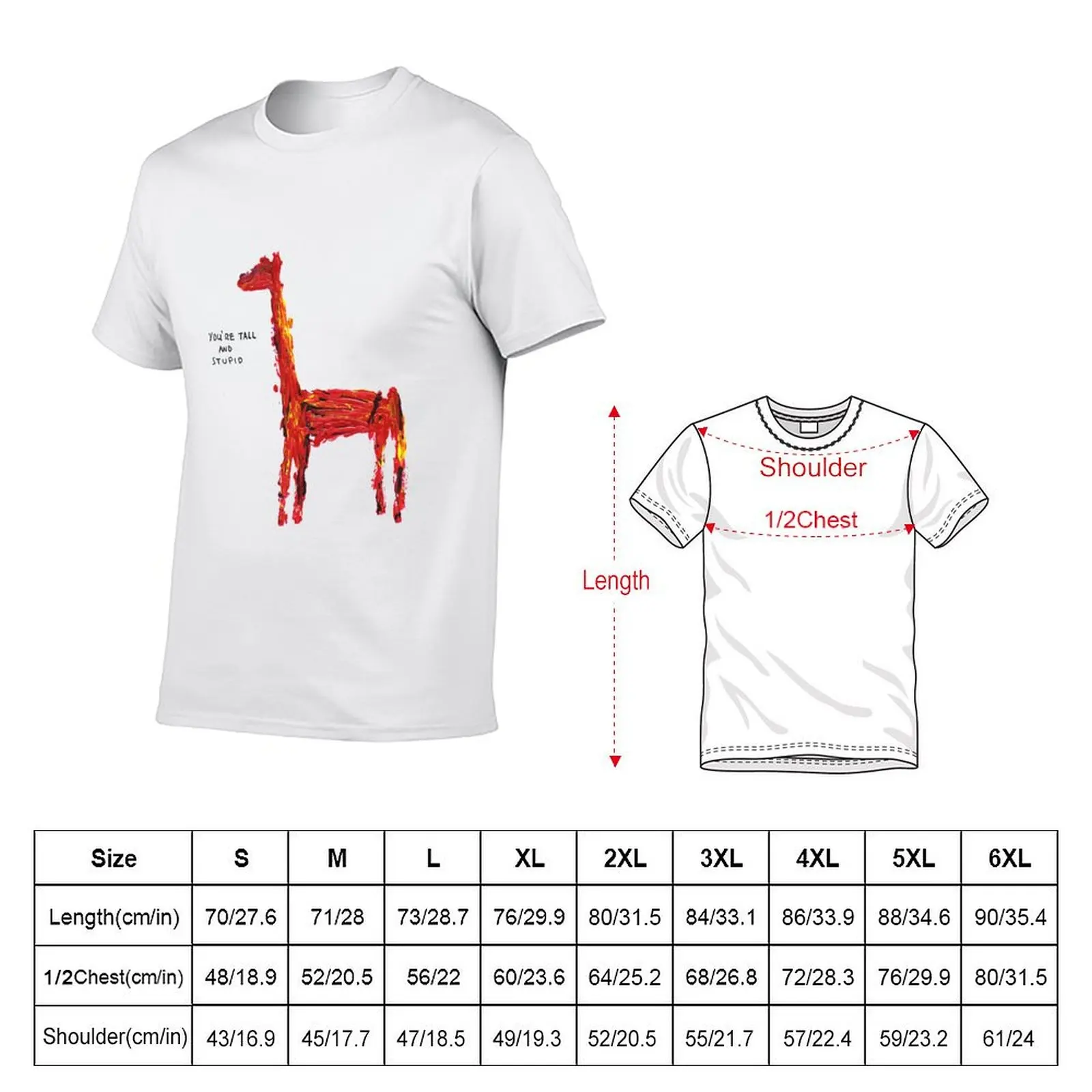 Insult llama - You're Tall and Stupid T-Shirt Urban Style Print T-Shirt