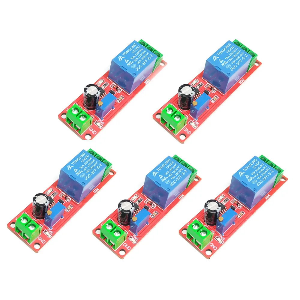 

5PC DC 12V Time Delay Relay NE555 Time Relay Shield Timing Relay Timer Control Switch Relays Pulse Generation Cycle Power Supply