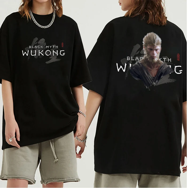 

Black Myth Game Wukong Printing Shirt Short Sleeve Clothing Streetwear Cotton Summer Casual Men's T-Shirt Street Fashion