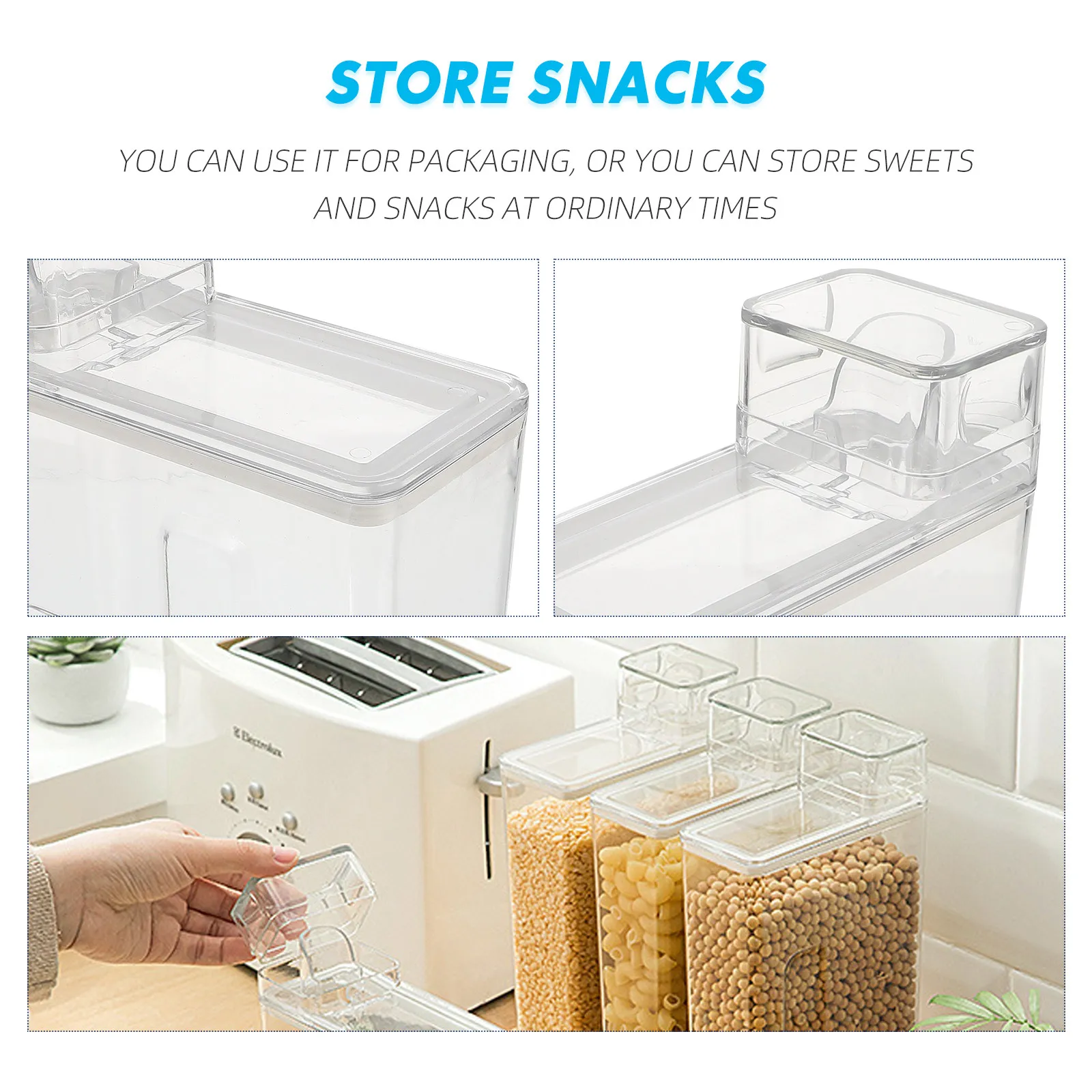 

Прозрачная герметичная банка для хранения круп из полипропилена для организации кухни, контейнер для закусок, сухих продуктов, чая, риса, бобов, орехов, муки, сахара