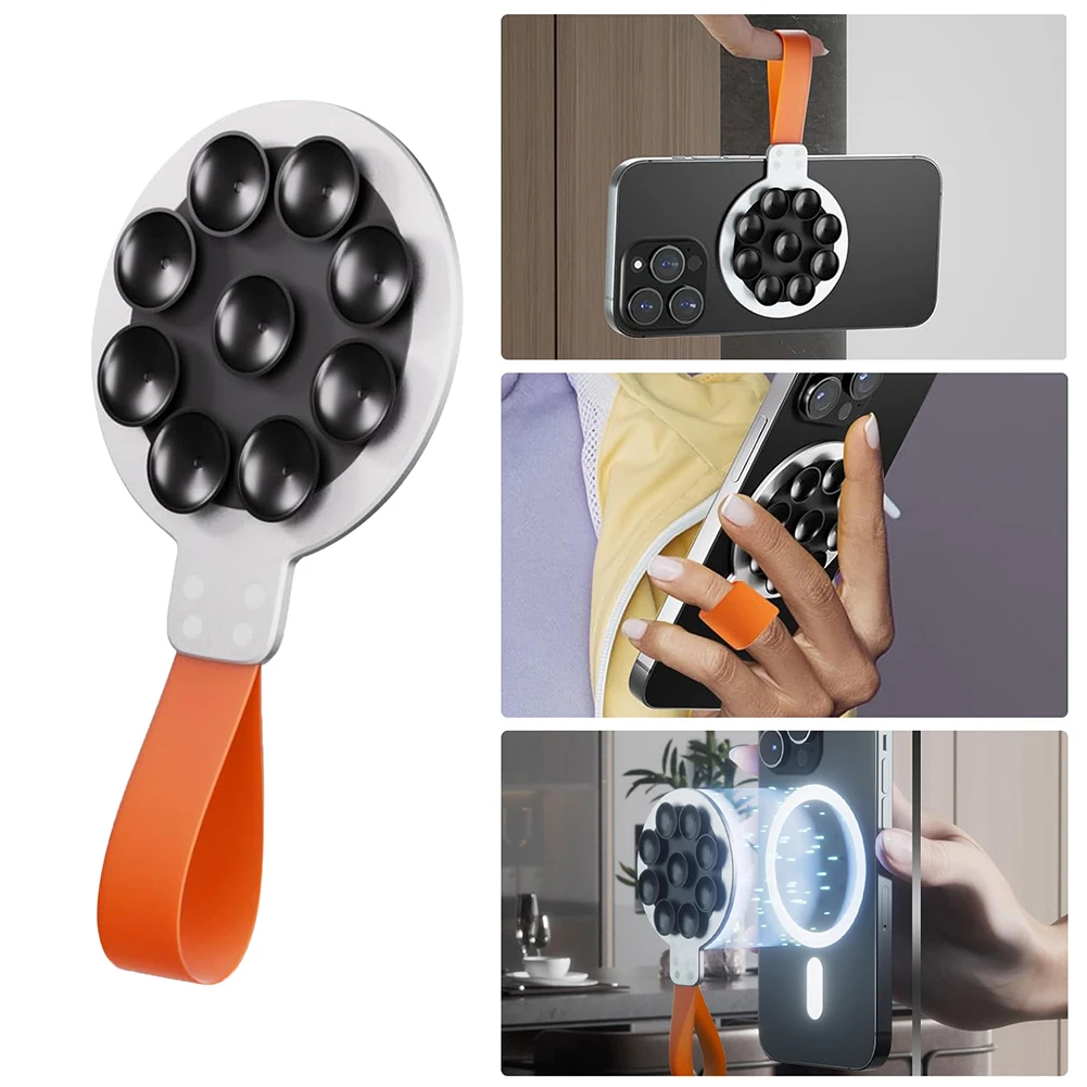 Magnetic Suction Cup Phone Mount for TikTok Videos and Selfies Silicone Suction Phone Case Grip Holder Stand for iPhone 15 14 13