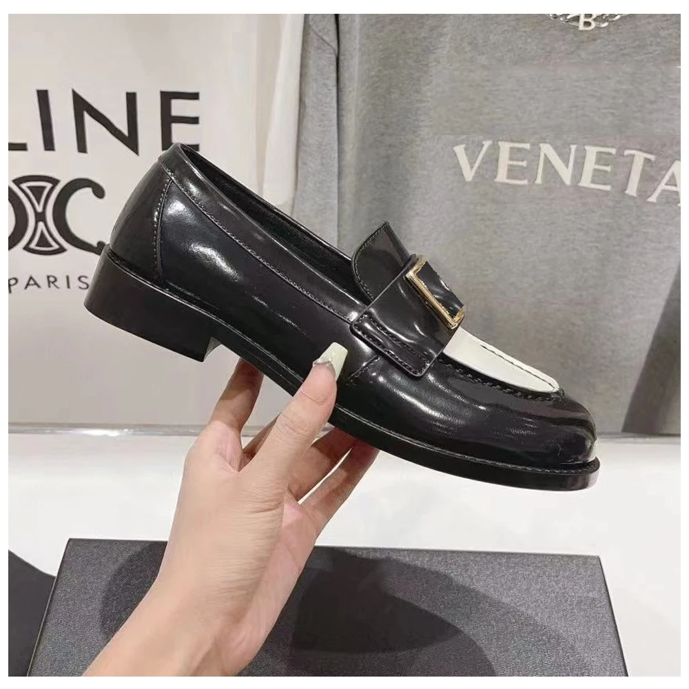 Mocasines de piel auténtica para mujer, zapatos informales planos de piel de vaca, sin cordones, neutros, para primavera y otoño, 2023