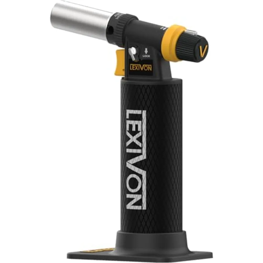 Butane Blow Torch Heavy-Duty Refillable Lighter with Adjustable Flame and Pro-Grade Aluminum Tank Ideal for Soldering and Kitch