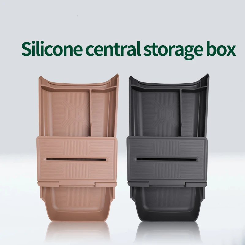 Car Under The Center Console Silicone Mat Storage Box Anti Slip Organizer Pad For Leapmotor C11 2026 2027 Silica Gel Accessories