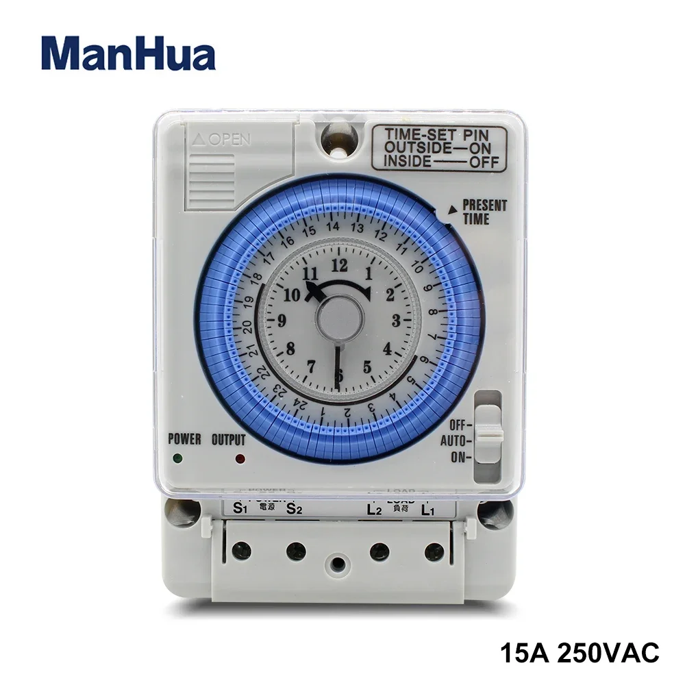 ManHua TB35N 100-240V 15A Din Rail Water Heater Programmable Timer switch Time Controller Mechanical Timer Switch