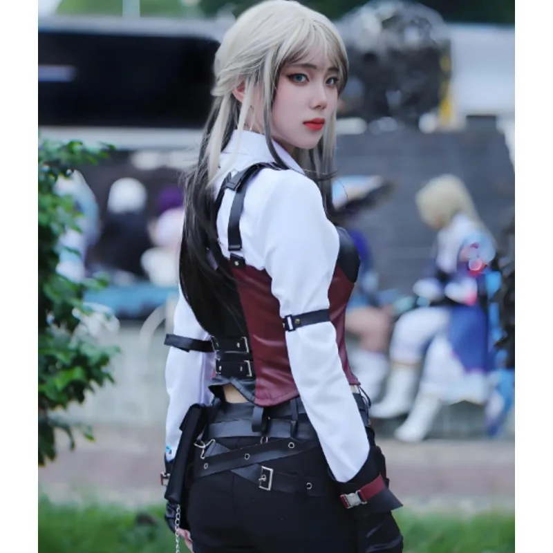 Gioco Love and Deepspace Miss Hunter Costumi Cosplay Personaggio Uniforme Puntelli Accessori Set completo Evolver Abiti in pelle Donna