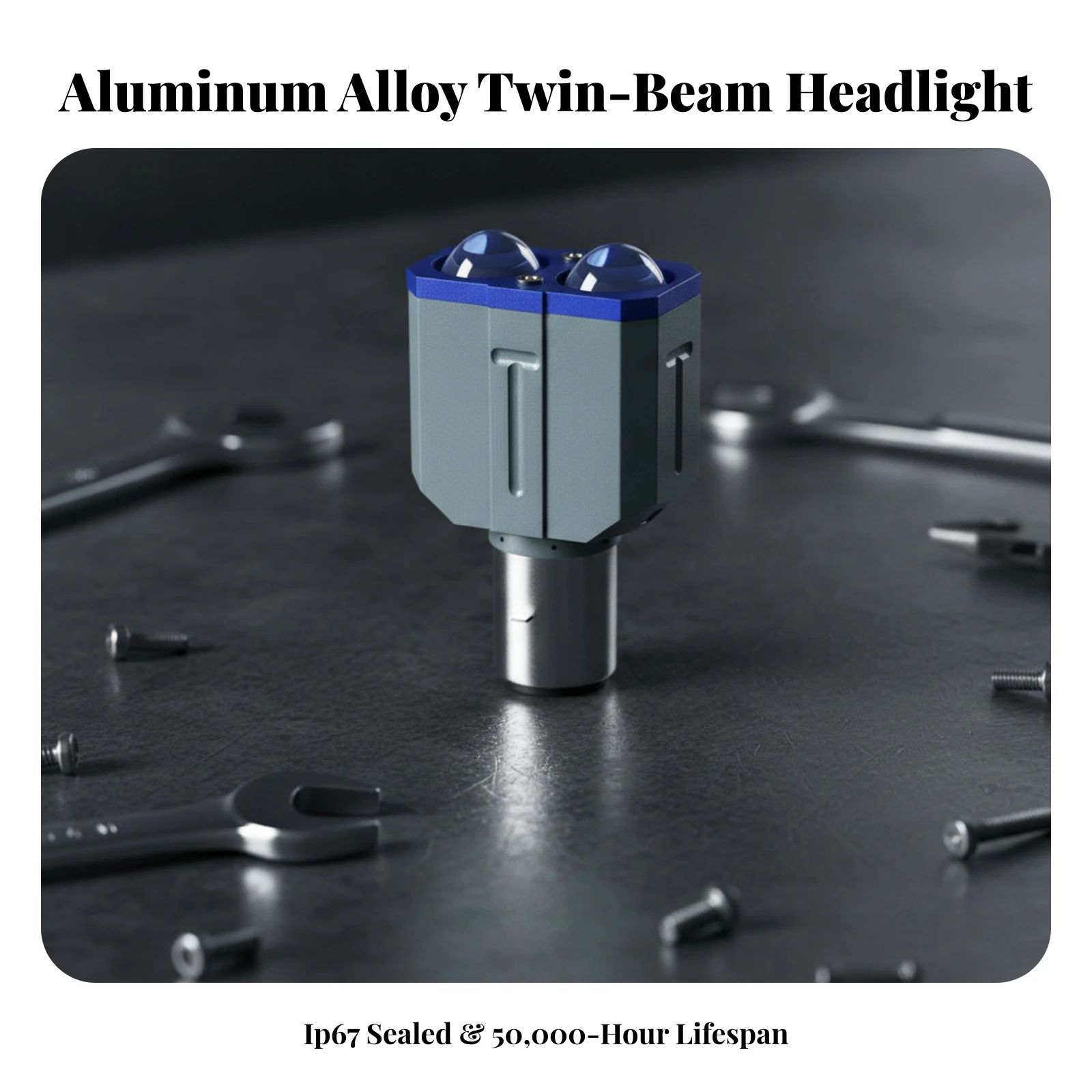 LED Headlight Bulb with Dual Lens Lenses Easy to Install Motorcycle Headlight Replacement Bulb Long Lifespan 25W view 4
