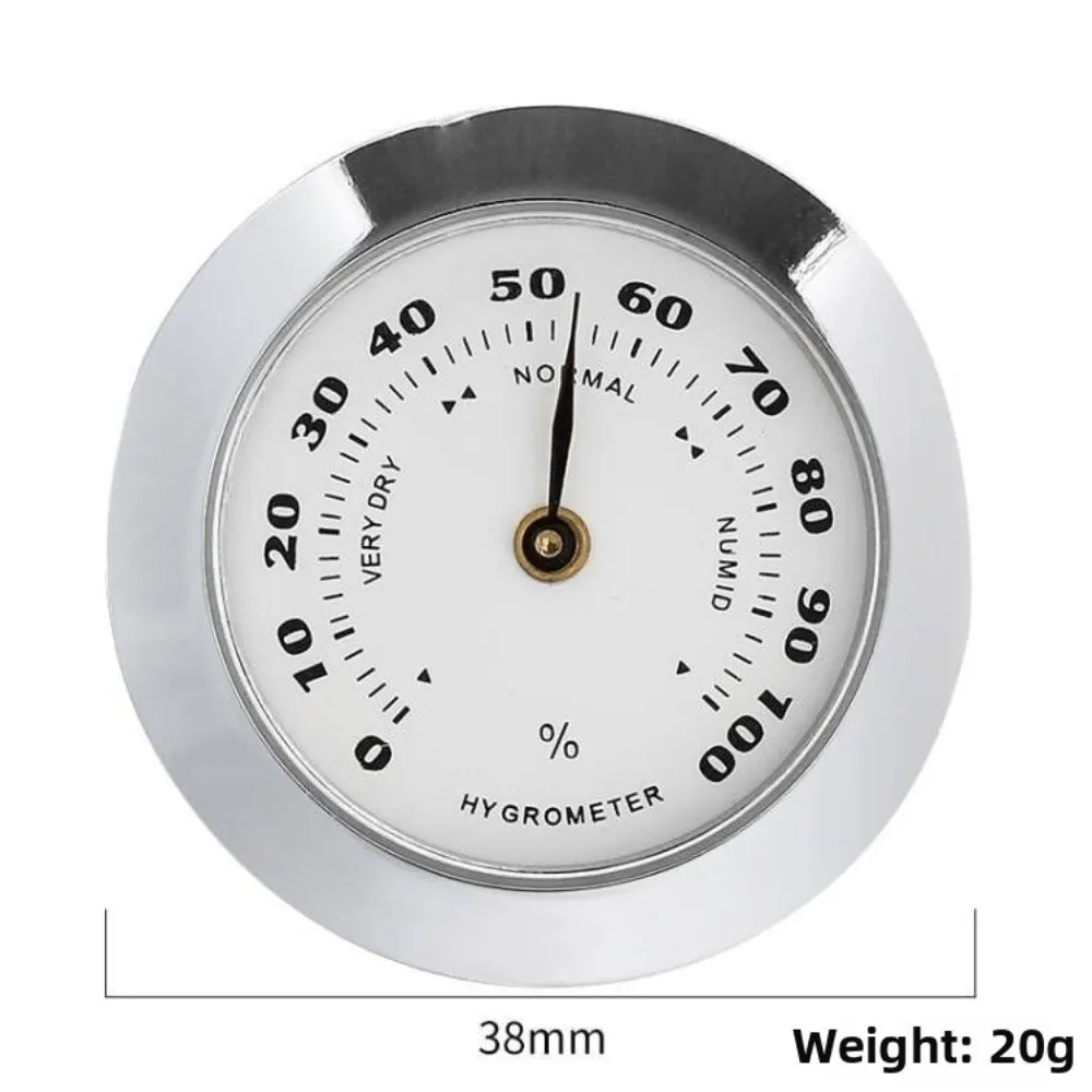 Pointer Dial Analog Hygrometer Easy to Read Mini Size Round Hygrometer Direct Pin Mount Gold/Silver Finish Humidity Gauge
