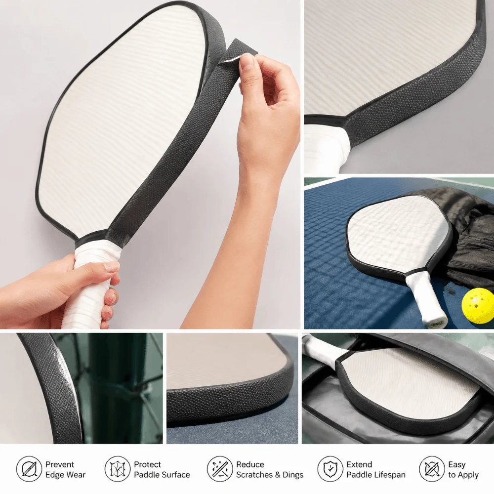 Universal Pickleball Racket Edge Sticker Diamond Textured Scratch-proof Paddle Head Edge Tape Shock Absorption Durable