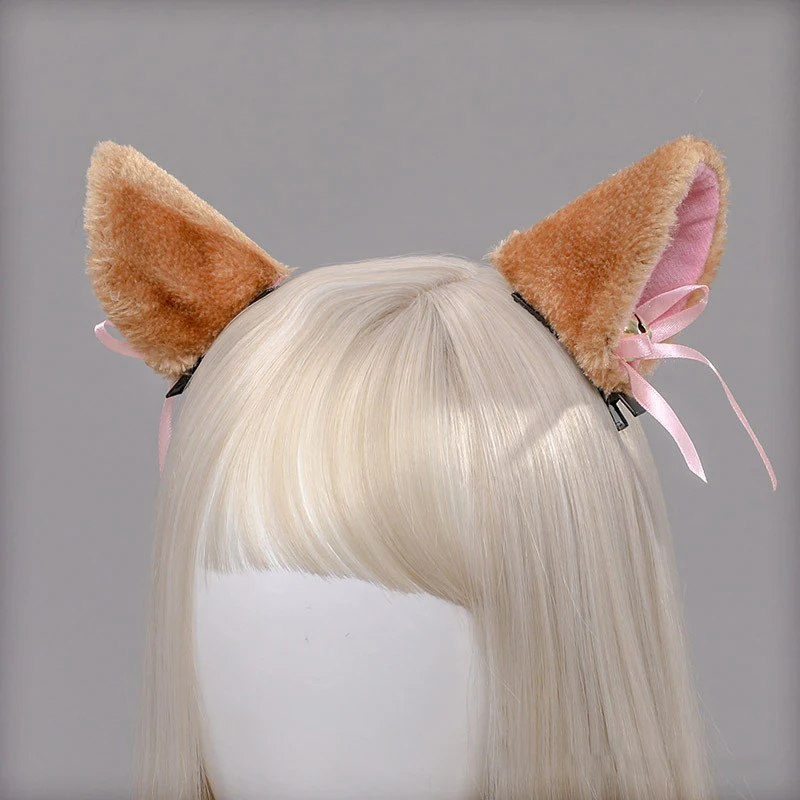 Pinzas para el pelo de orejas de gato Lolita de felpa, pinzas para el pelo de Anime con campana, accesorios para el cabello de disfraz de fiesta, lote de 2 unidades