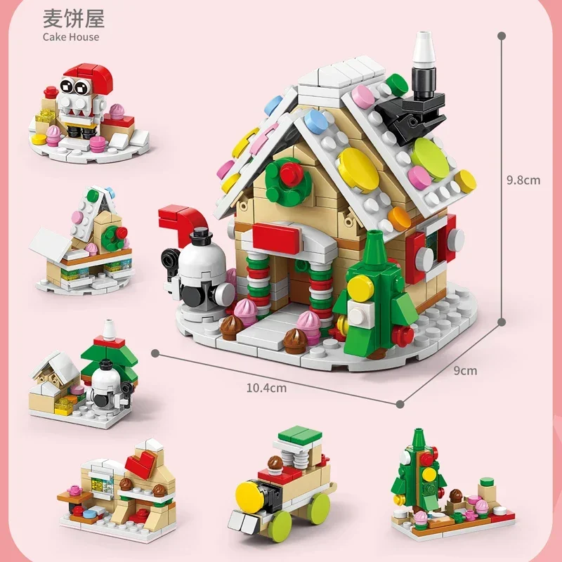 Mini Christmas Tree Model Bricks Building Block City Train Santa Claus Cake Children\'s Toys Christmas Kids Gift Boys Girls