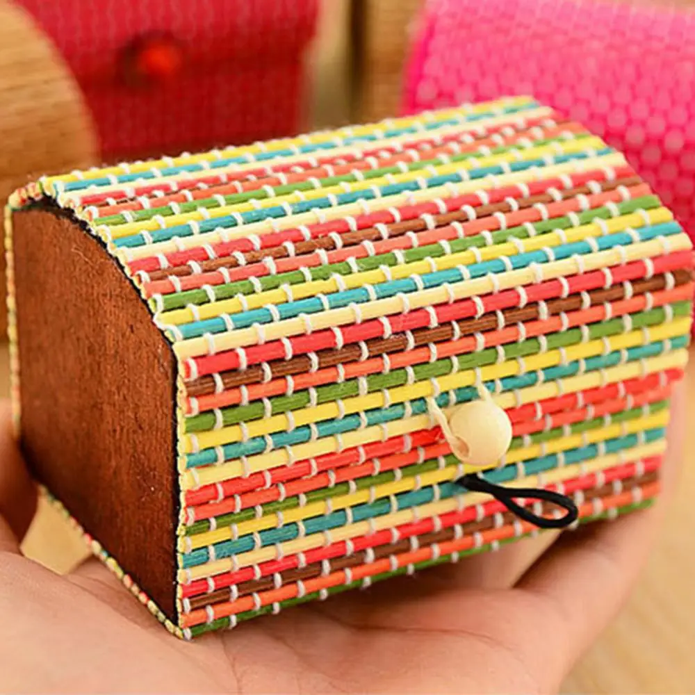 Bamboo Wooden Jewelry Box Durable Convenient Beautiful Unique Ring Necklace Earrings Sundries Storage Case Holder 대나무 장신구 상자