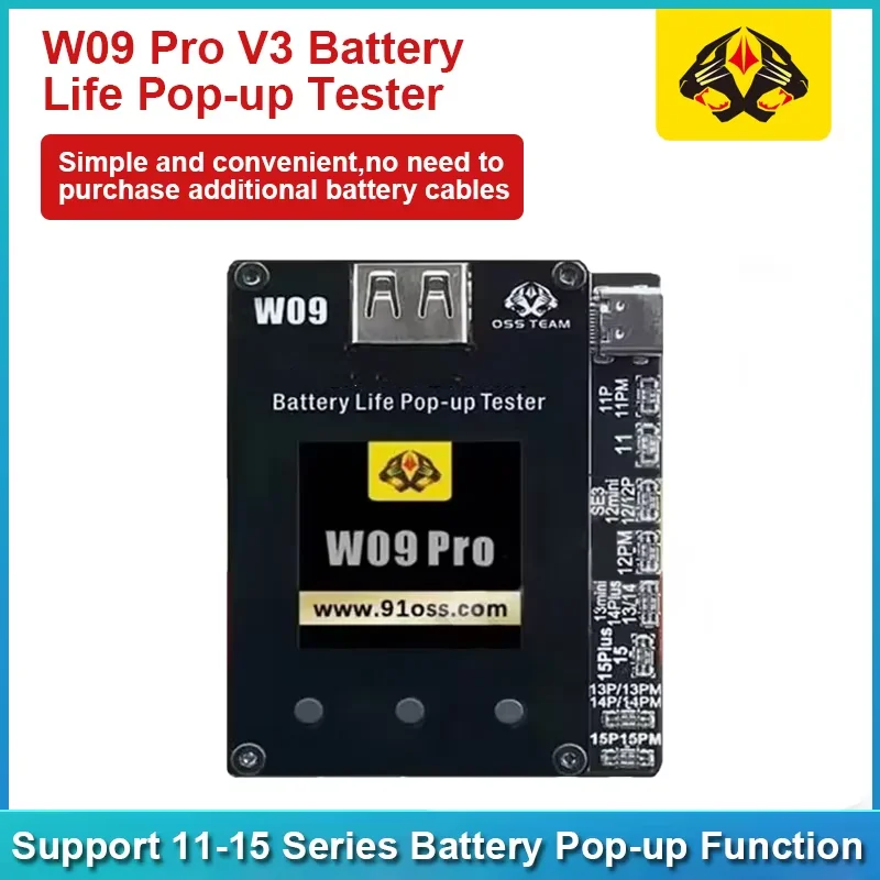 NEW OSS W09 Pro V3 Battery Life Pop-up Detection Tool for IP 11-15Full Series Window Pop-up Repair Battery Health Modify Tool