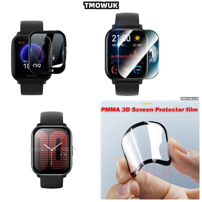

For Amazfit BIP 3 5 6 U Pro Active Unity GTS 2E 2 3 4 MINI, Peerless Full Cover Screen Film With 3D Curved Edge Guard