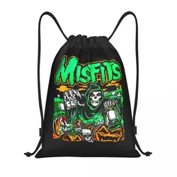 Custom Heavy Metal Misfits Skull Drawstring Bags Men Women Lightweight Rock Punk Sports Gym Storage Backpack