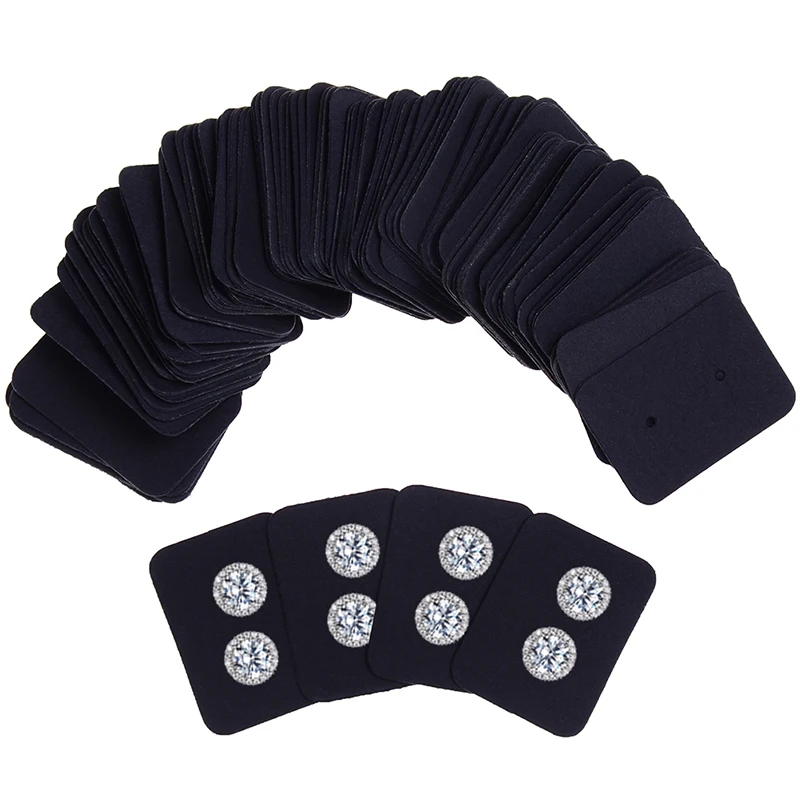 100Pcs Black Color Paper Cute Stud Earring Hangtag Card Cost Extra Jewelry Display Packing Card 3.5*2.5cm