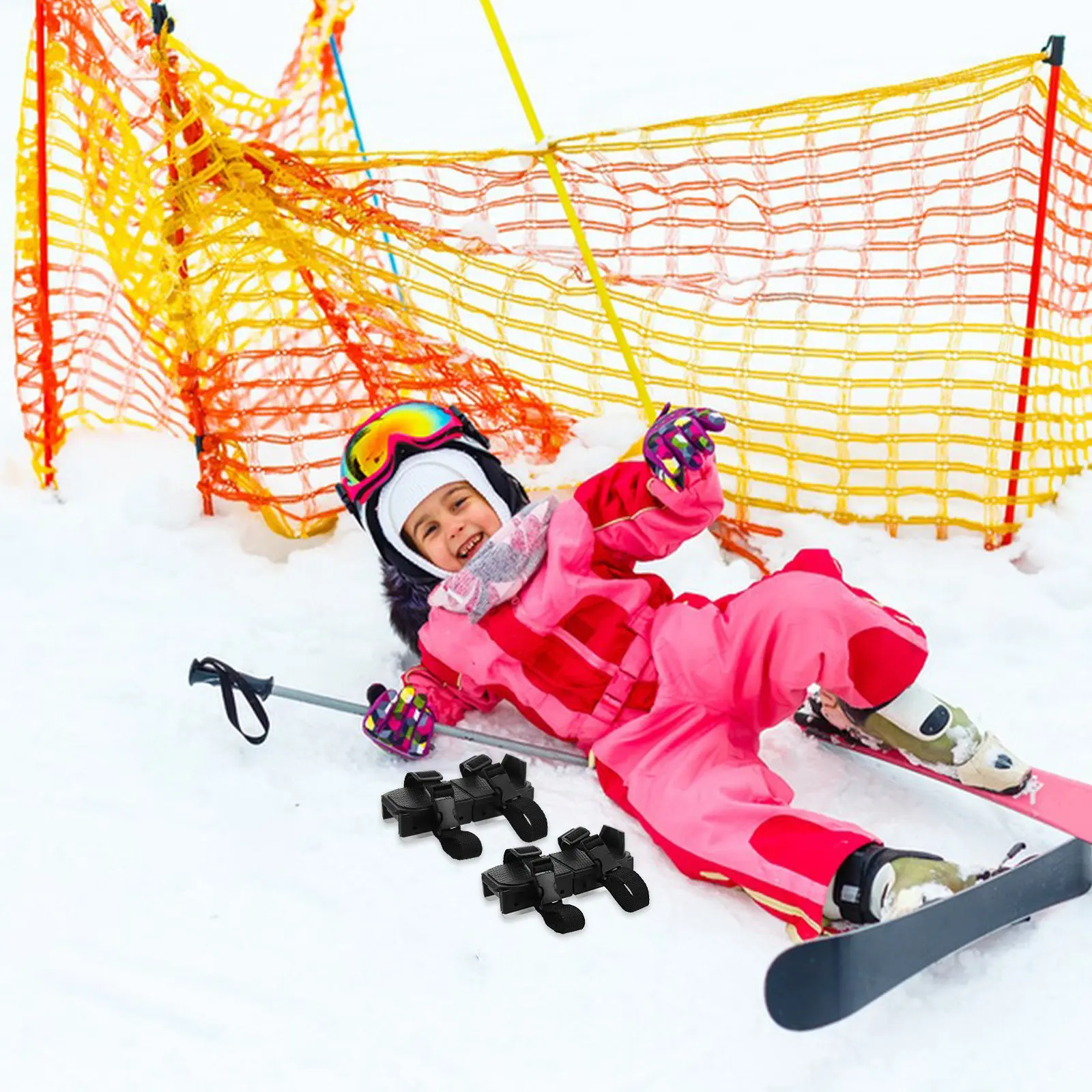 

Пара детских роликовых коньков с регулируемым креплением, двойными колесами, для зимних видов спорта на открытом воздухе, синие