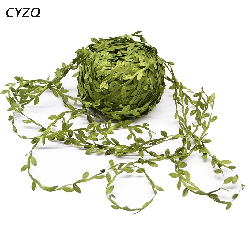 10 Meter Silk Nature Green Artificial Leaf Leaves Vine Wedding Decoration DIY Wreath Gift Scrapbooking Craft Fake Flower