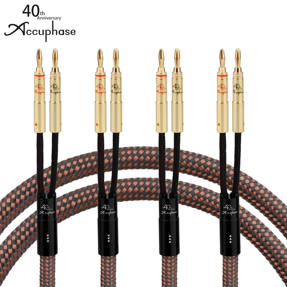 Pair 12AWG Accuphase Speaker Cable OCC Silver Audio Connecting Cable 2 in 2 out Banana Plug High Purity 99.9998% Copper Fever