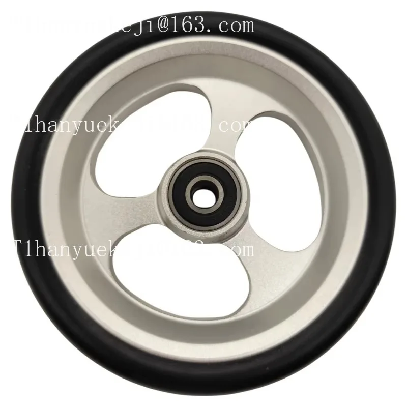 Rugged sports wheelchair front wheels 5-inch high-speed bearings aluminum alloy rubber casters view 5