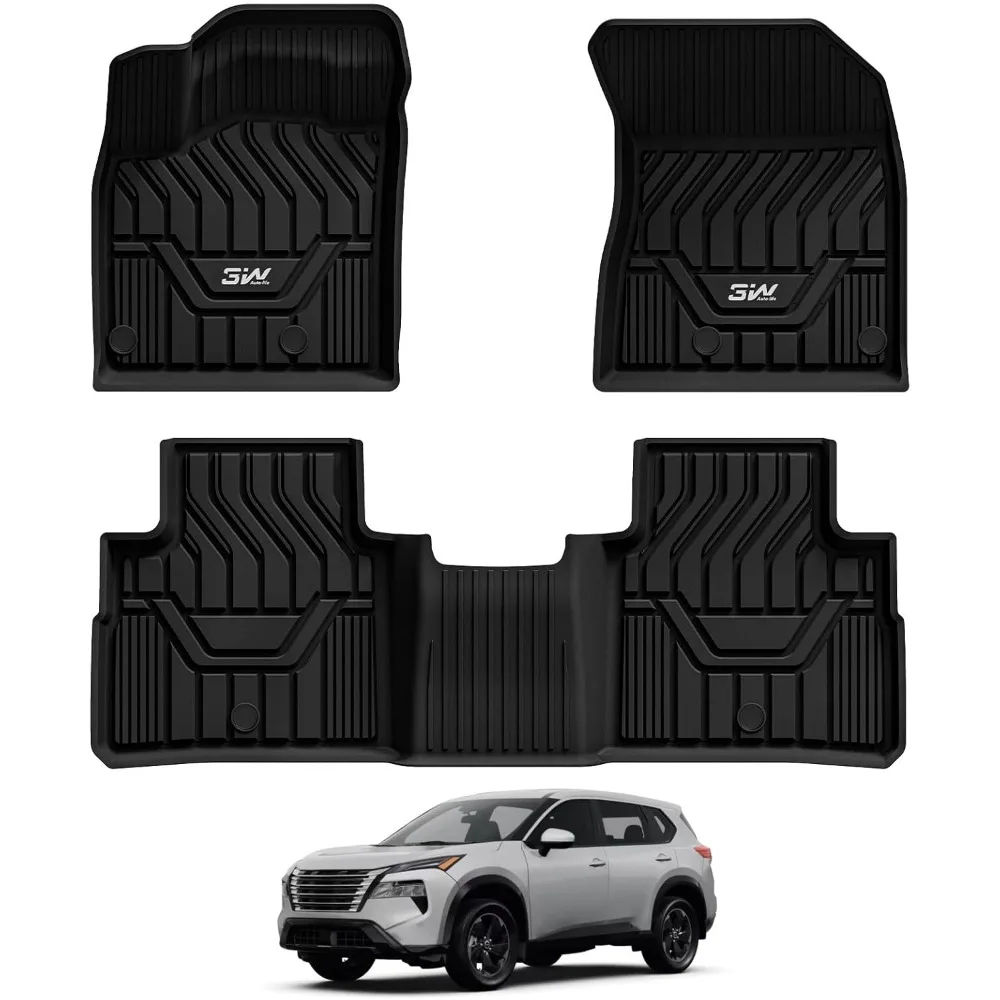 

Custom Fit All Weather TPE Floor Mats for 2021-2026 Nissan Rogue Full Set Black