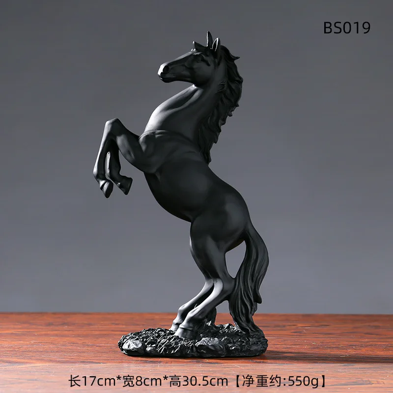 樹脂の金と白の馬の像,北欧の抽象的な装飾品,室内彫刻,家の装飾