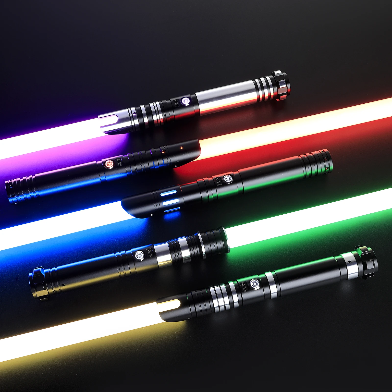 DamienSaber Heavy Dueling Light Saber Metal Hilt Infinite Color Changing Light Saber with 34 Sound Fonts Sensitive Smooth Swing