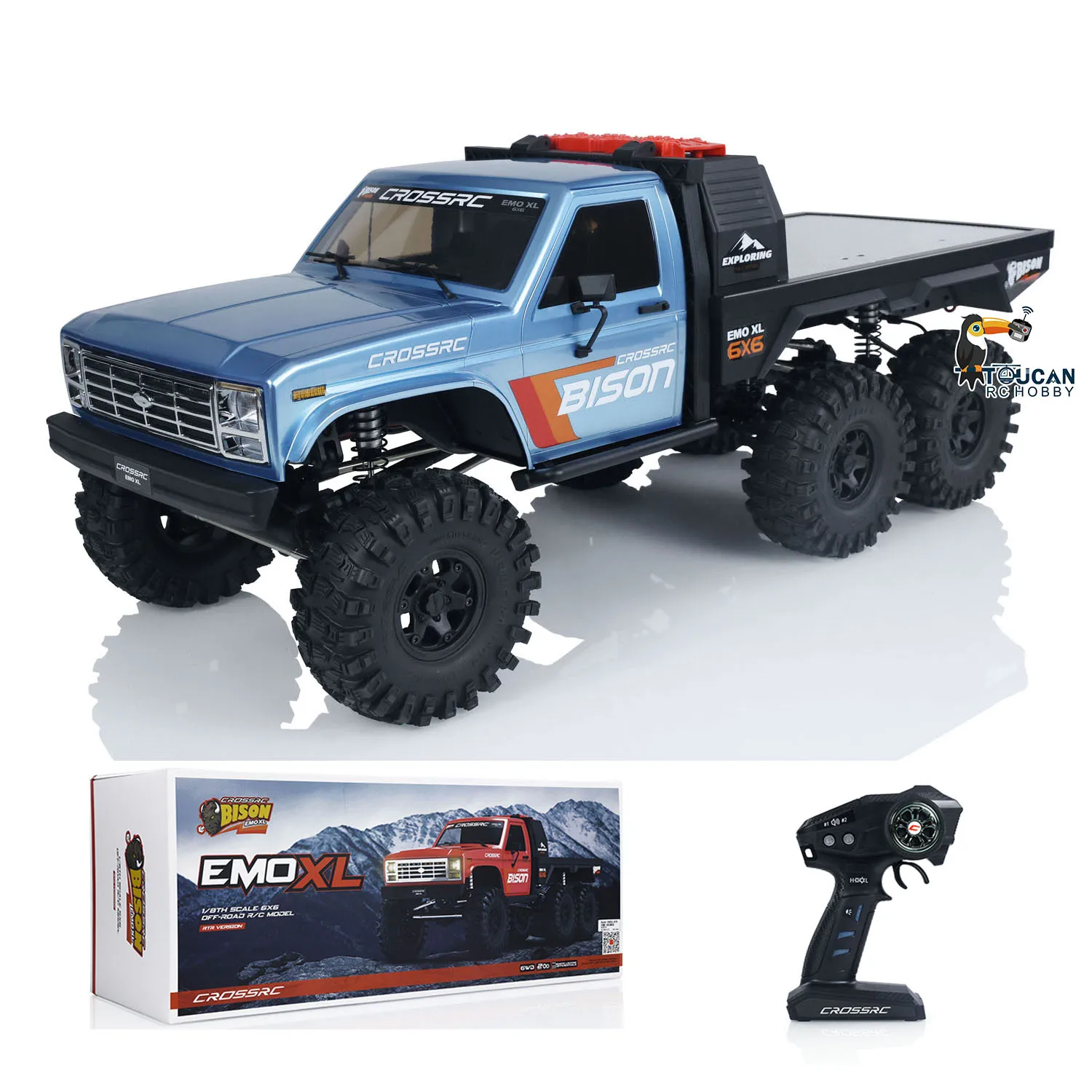 In Stock 6WD CORSSRC 1/8 RC Off-road Vehicles EMO XL 6x6 Radio Control Crawler Car Model 2-speed Transmission Light Toy TH23875