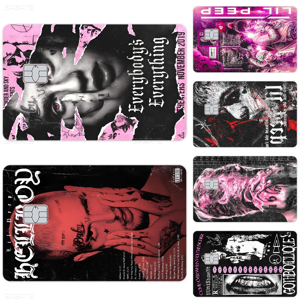 الهيب هوب مغني الراب L-Lil P-Peep 100% رائجة البيع أمين الائتمان الخصم البنك بطاقة حافلة بطاقة فيلم الجلد ملصق