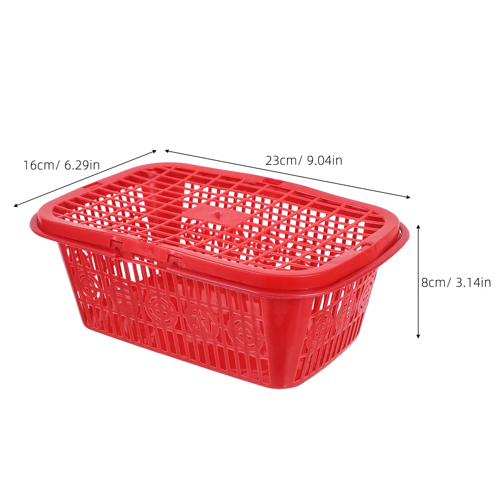 10Pcs Plastic Small Square Small Plastic Basket With Handle For For Berries Christmas Harvest Sturdy Strawberries