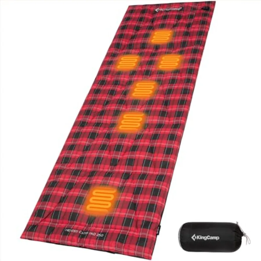 

6 Heating Zones Heated Sleeping Bag Pad, 3s Heat-up Portable XL Sleeping Bag Liner for Cold Weather Camping, Hiking, Multi USB
