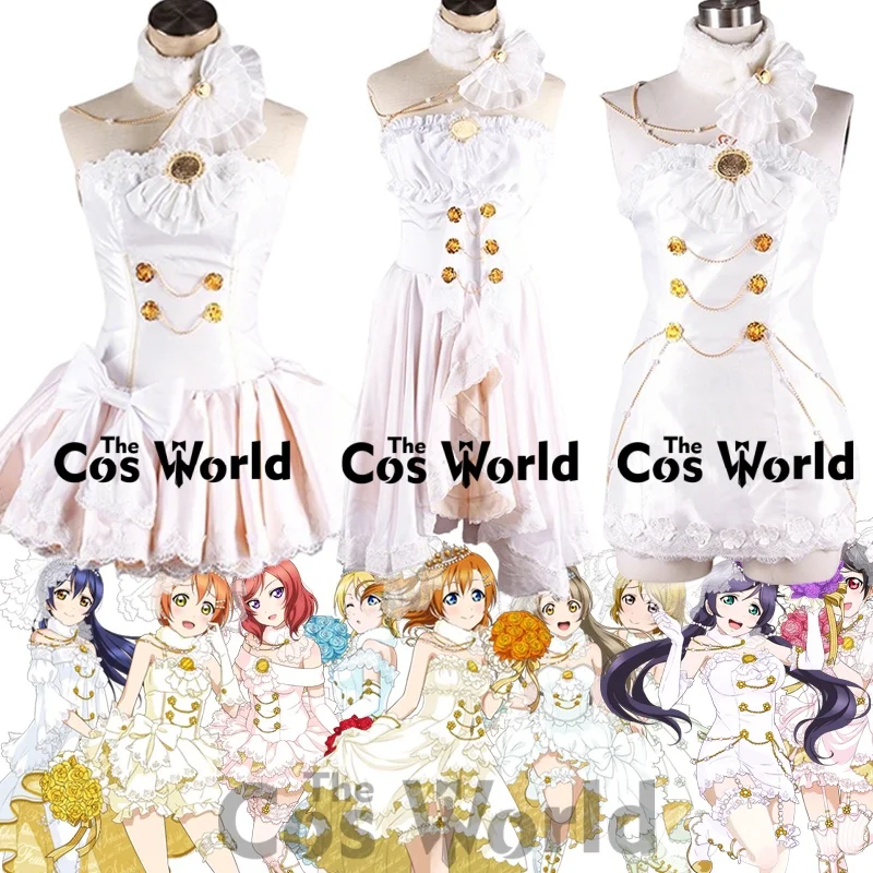 

Love Live Wedding Bride Dress Honoka Kousaka Kotori Nozomi Hanayo Maki Rin Hoshizora Outfits Customizable Anime Cosplay Costumes
