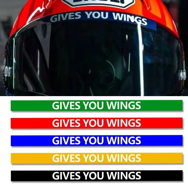 GIVES YOU WINGS Waterproof Vinyl Helmet Visor Strip Sticker Decal For Motorcycle Helmet Windshield Visor Exterior Styling Decor