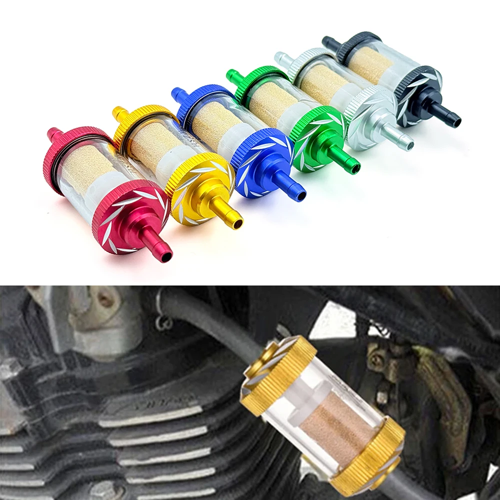 

Modified Universal Aluminum Alloy Sheel Copper Core Oil Filter Fit for Dirt Pit Bike Gasline Fuel Filter With Copper Core