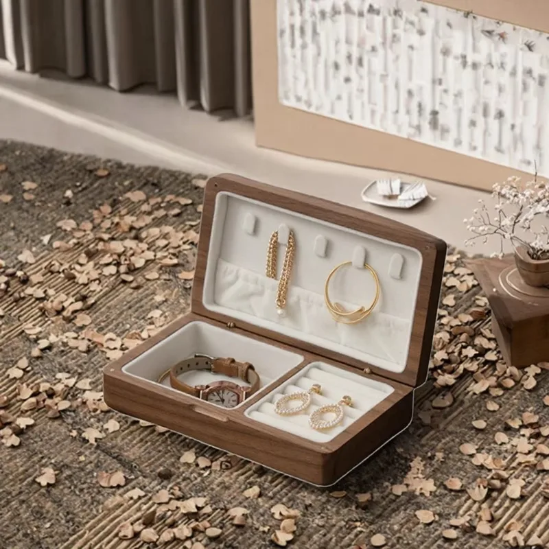 XMSJ Custom Engraved Wood Jewelry Box & Storage Organizer Wedding Gift Box With 0-1L Capacity