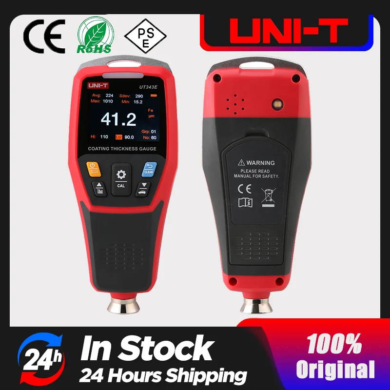 UNI-T Coating Thickness Gauge UT343E Color Screen With Bluetooth Data Transmission Vehicle Paint Meter FE/NFE Paint Film Tester