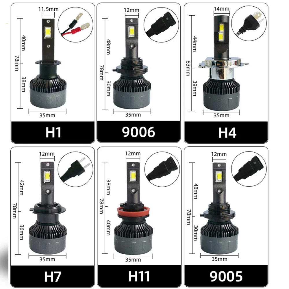 YHKOMS 100W 30000LM H4 H7 Canbus LED H1 H8 H9 H11 9005 HB3 9006 HB4 9012 samochodów LED światła reflektorów Turbo przeciwmgielne lampa 6000K 12V