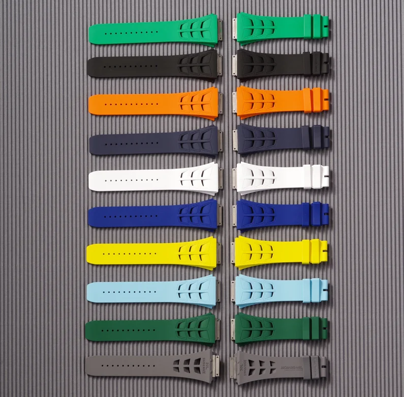 Pulseira de borracha fluorada estilo original para Richard Mille RM 30M/055/35-03 - à prova d'água