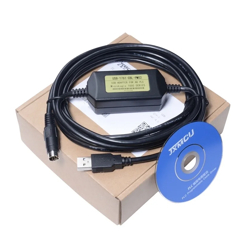 USB-1761-CBL-PM02 AB Micrologix 1000/1200/1400/1500 Series USB PLC Programming Cable For Allen Bradley 8 Pin Round Aapater