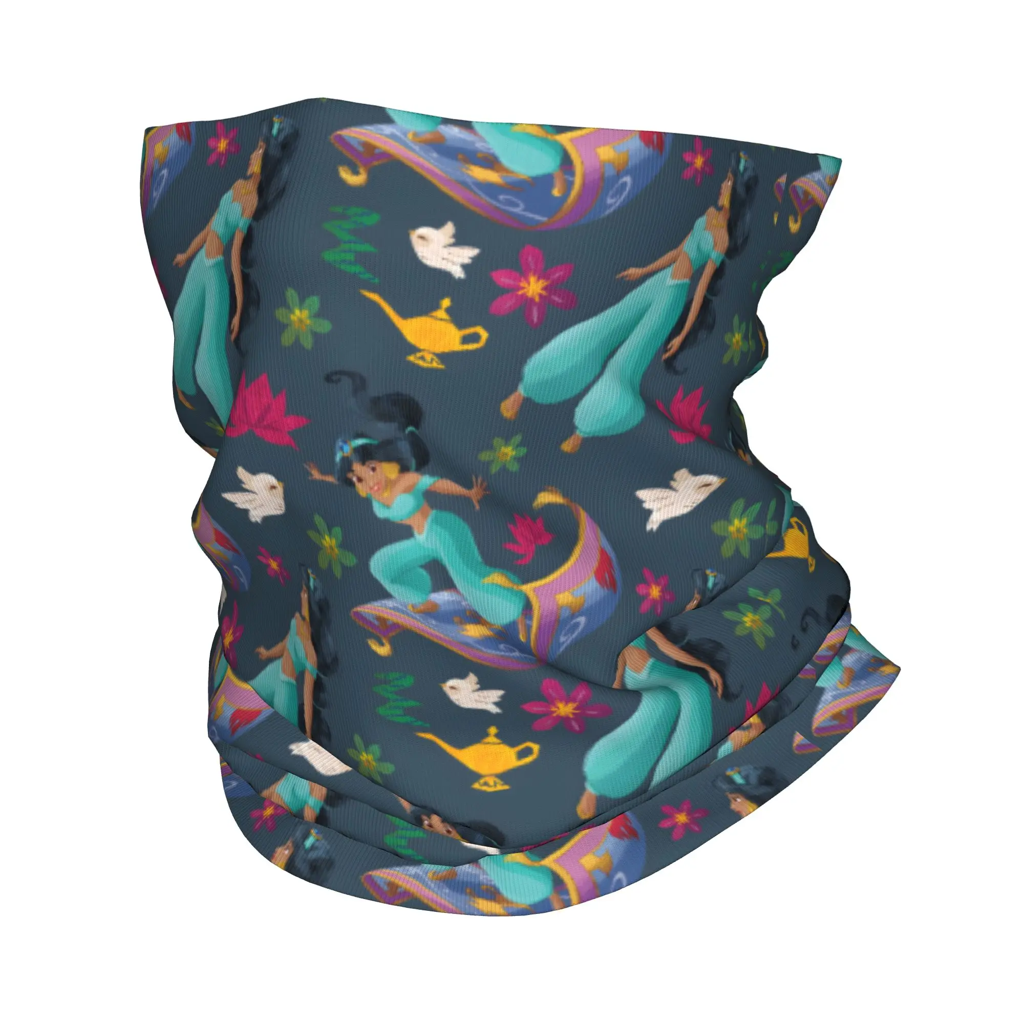 

Custom A-Aladdin J-Jasmines Flight Bandana Neck Gaiter for Hiking Running Women Men Wrap Scarf Animation Balaclava Warmer