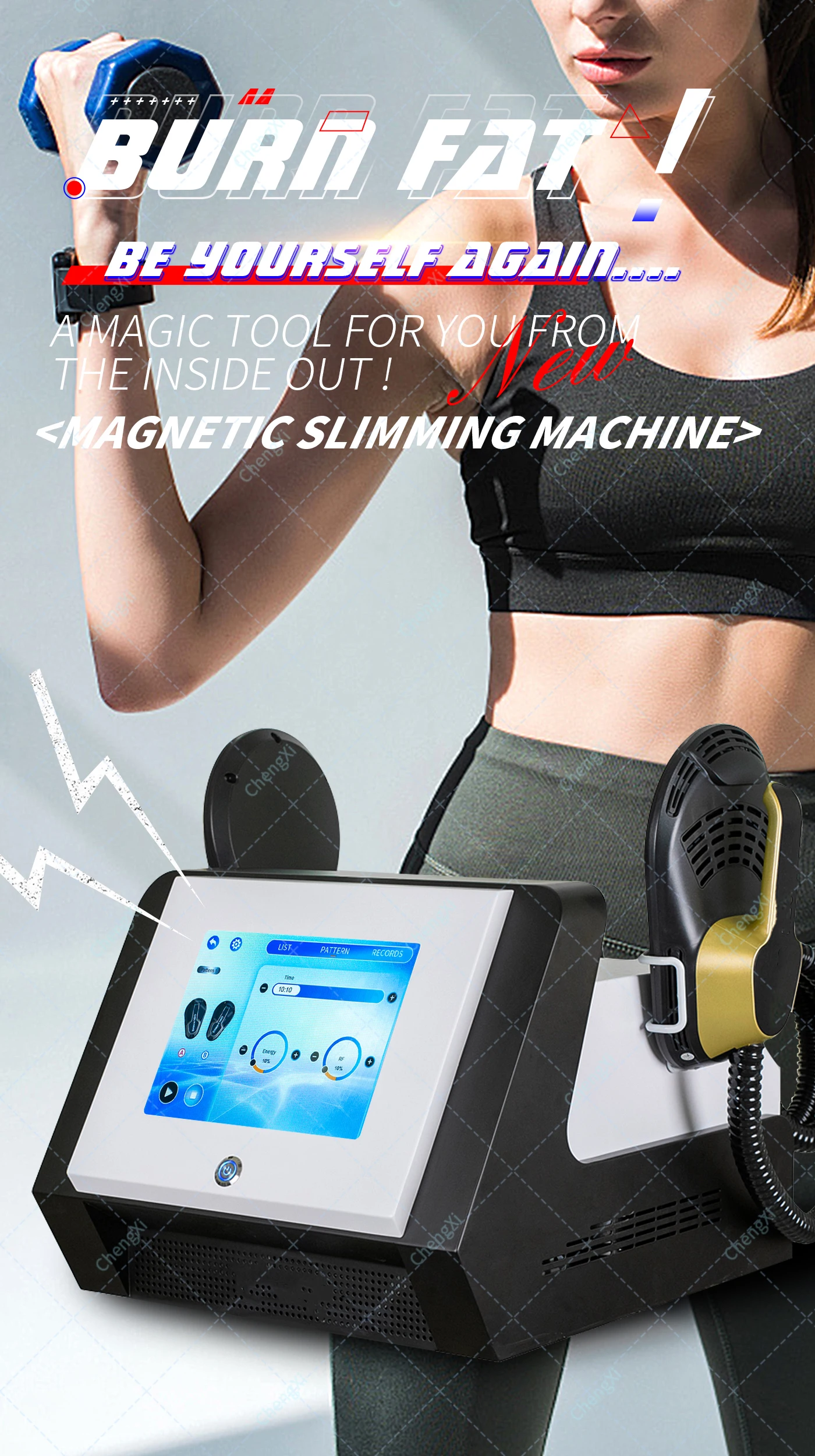 

2025 6500W RF Repair Pelvic Floor Muscle Loss Fat Gain Muscle Shaping Body Slimming Machine