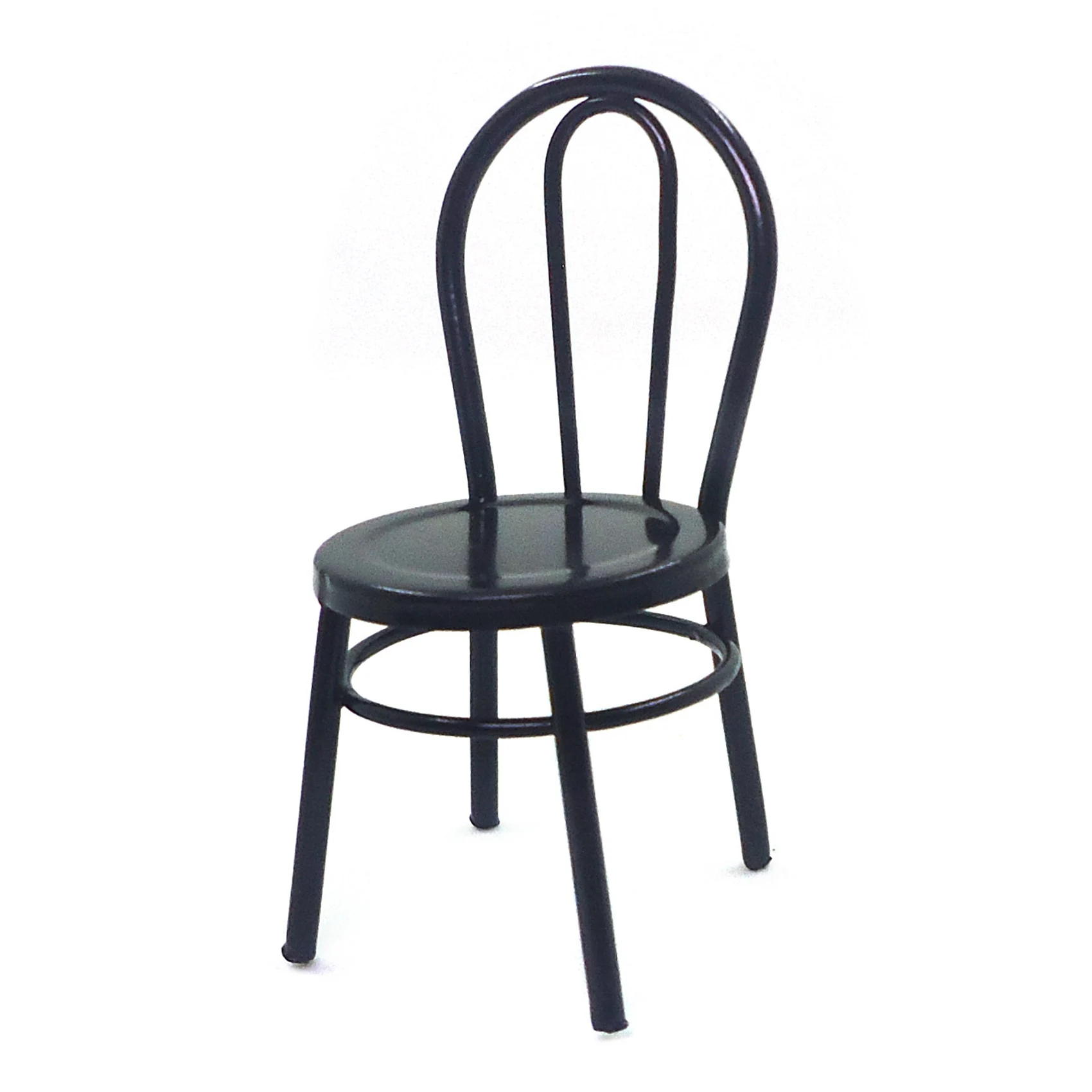 WOWFU-2 pièces Miniature noir salle à manger chaise 1:12 échelle Mini chaises en métal pour bricolage maison de poupée meubles de cuisine décoration