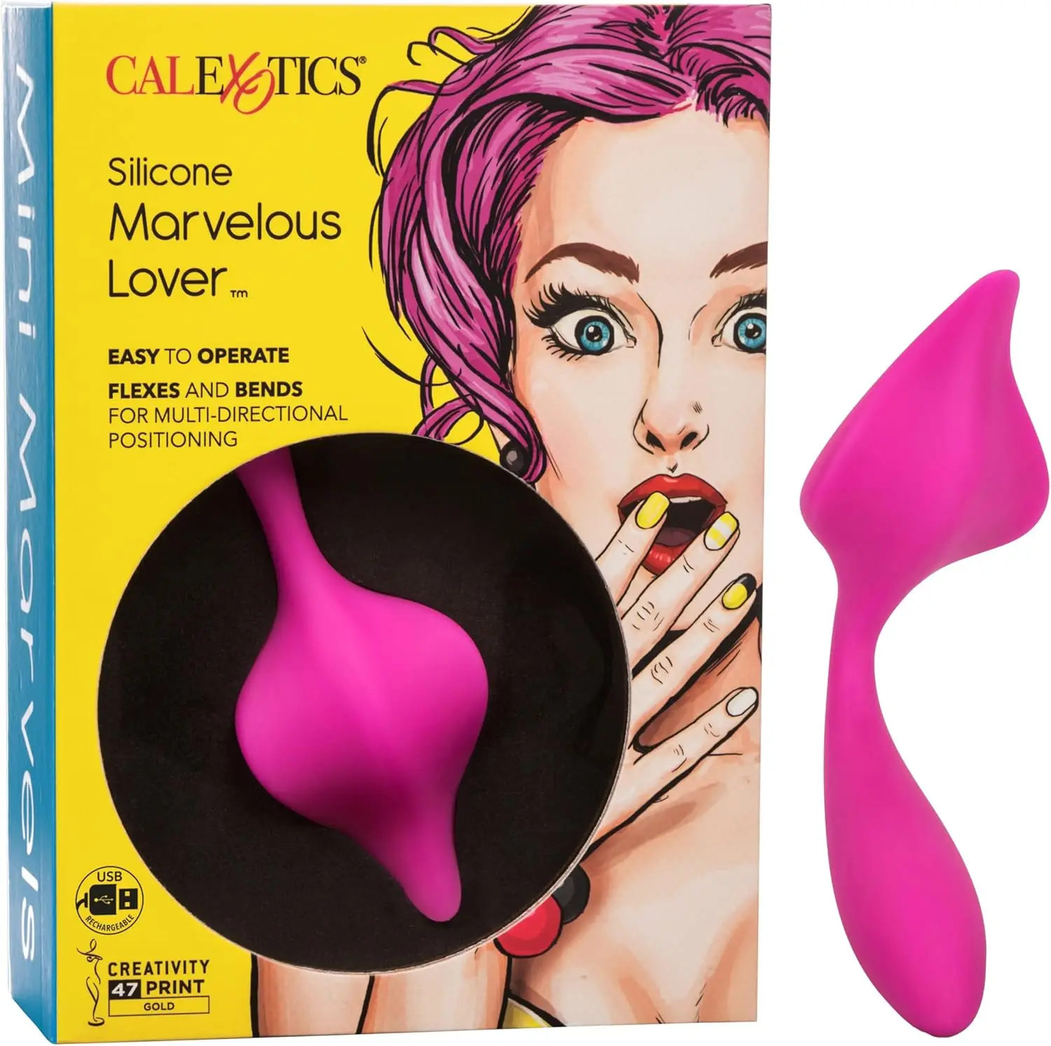 Mini Marvels Marvelous Lover – Silicone Waterproof Compact Massager Vibrator – 10 Function Rechargeable Panty Teaser