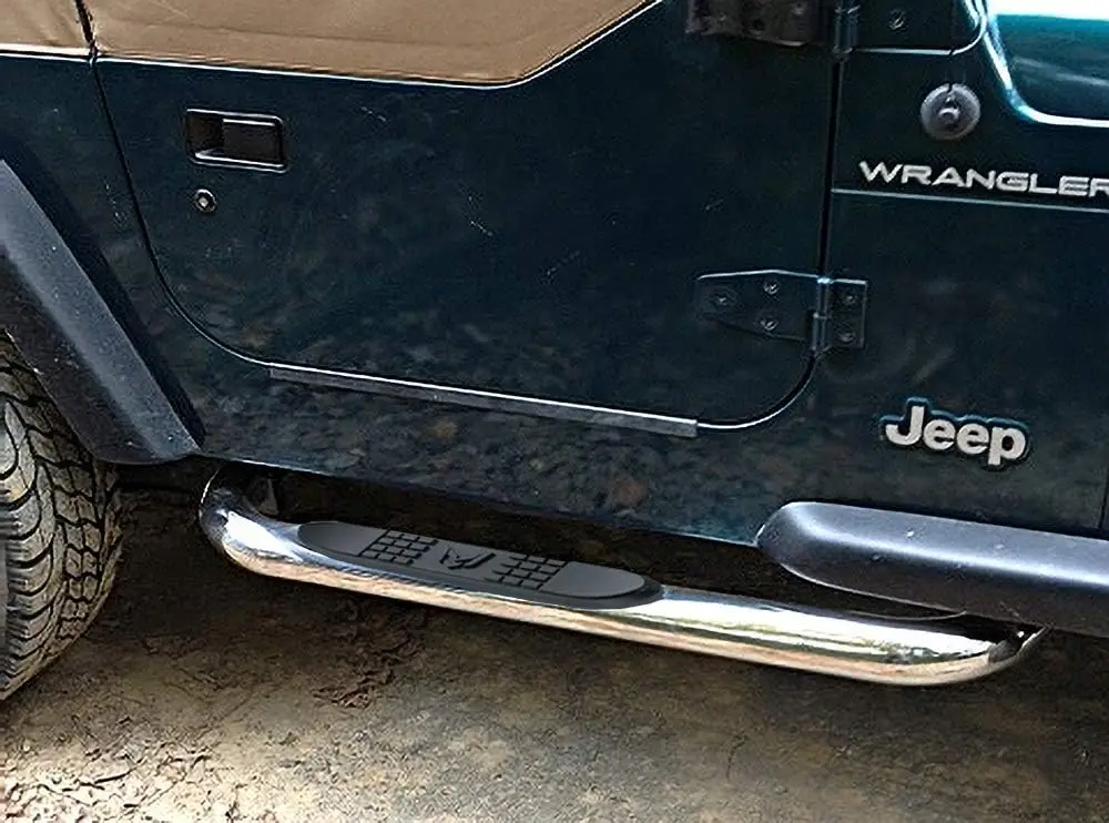

3-дюймовые Nerf Bars, совместимые с 2-дверным Jeep Wrangler 1987-2006 гг. | WB2J310S | Боковые ступенчатые перила, доски для бега