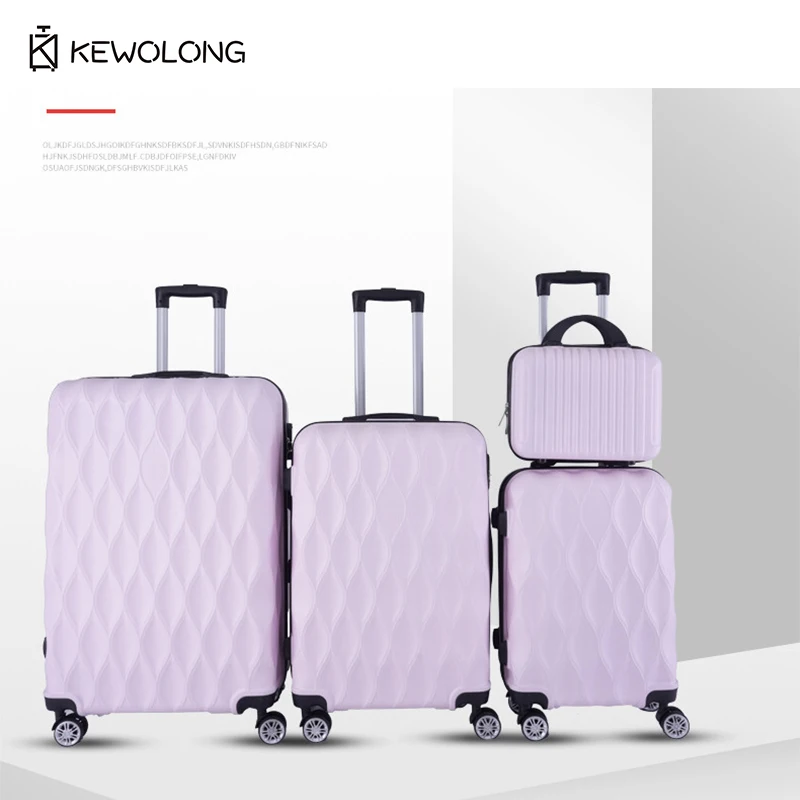 ABS Hardside Spinner Luggage Set 4 Piece, 12/20/24/28 Inch Carry On Suitcase, Durable Lightweight Travel Trolley