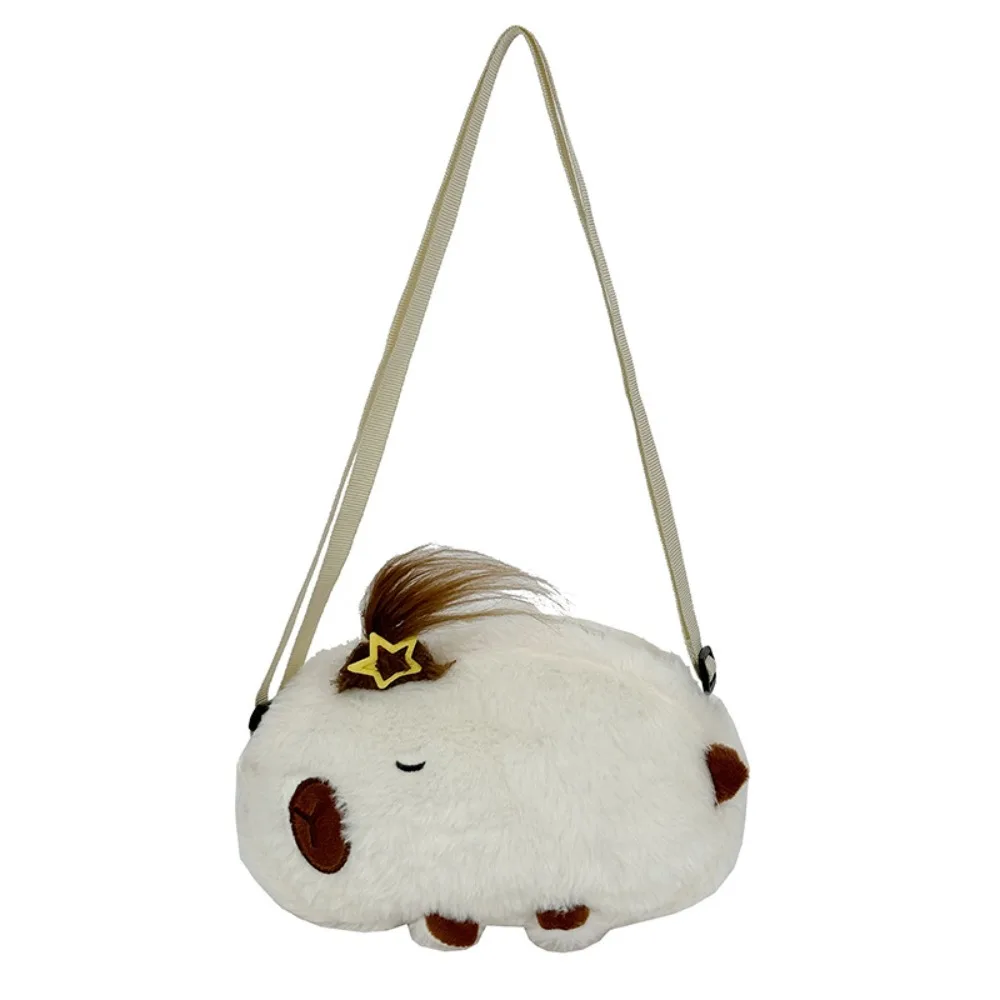 

Brown Cute Capybara Plush Bag Lightweight Large Capacity Cartoon Shoulder Pouch Hairpin Soft Creative Crossbody Bag Gifts